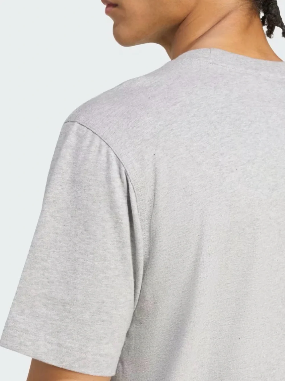 adidas Men’s Light Heather Gray Trefoil Logo Short Sleeve Tee